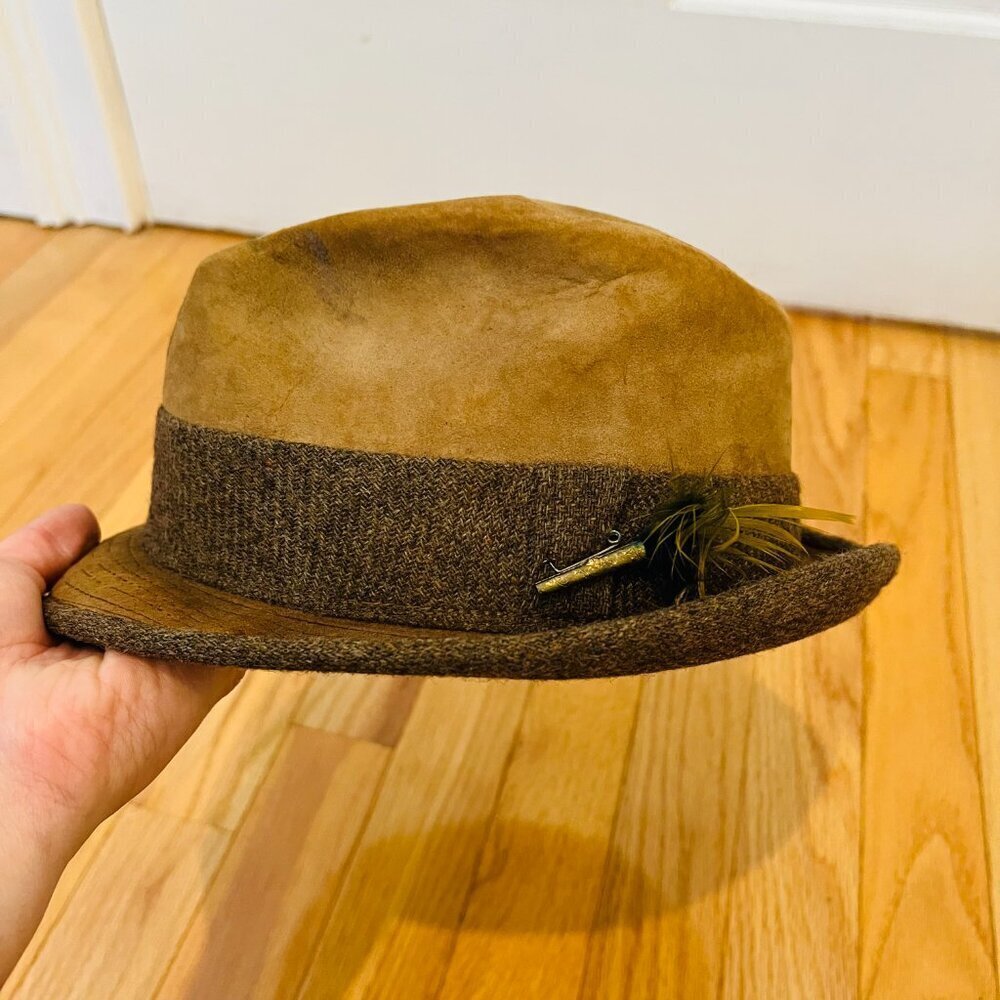 Dobbs VINTAGE NEW YORK FEDORA CAP HAT Made In USA 7 - 1/8